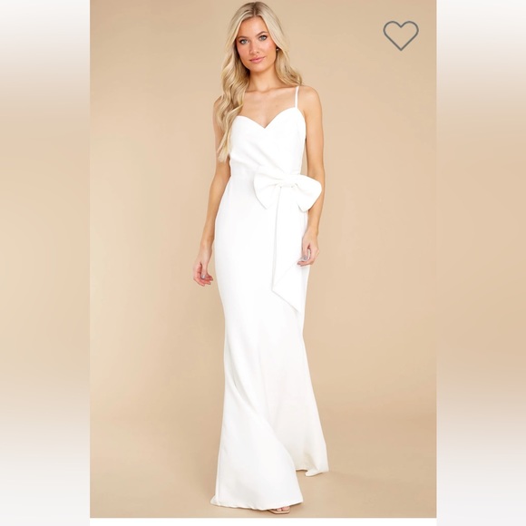 White Maxi Bridal Shower Dress with Bow from Red Dress size M new with tags - Picture 4 of 16
